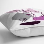 - RealHomes Dijital Baskılı Modern Yastık Kırlent Kılıfı - Realhomes Eflatun Renkli Onedraw Çiçek Tasarımlı Modern Yastık Kırlent Kılıfı Realhomes