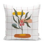- RealHomes Dijital Baskılı Modern Yastık Kırlent Kılıfı - Realhomes Çizgili Zemin Çiçek Motifli Dijital Baskılı Yastık Kırlent Kılıfı Realhomes