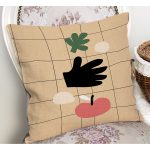 - RealHomes Dijital Baskılı Modern Yastık Kırlent Kılıfı - Realhomes Krem Zemin Onedraw Temalı Dekoratif Yastık Kırlent Kılıfı Realhomes