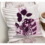 - RealHomes Dijital Baskılı Modern Yastık Kırlent Kılıfı - Realhomes Eflatun Temalı Tropik Yaprak Motifli Yastık Kırlent Kılıfı Realhomes