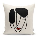 - RealHomes Dijital Baskılı Modern Yastık Kırlent Kılıfı - Realhomes Oneline Silüet Tasarımlı Özel Motifli Modern Yastık Kırlent Kılıfı Realhomes