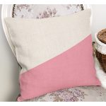 - RealHomes Dijital Baskılı Modern Yastık Kırlent Kılıfı - Realhomes Krem & Pembe Düz Renkli Dijital Baskılı Dekoratif Yastık Kırlent Kılıfı Realhomes