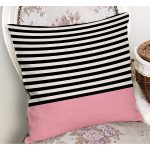 - RealHomes Dijital Baskılı Modern Yastık Kırlent Kılıfı - Realhomes Pembe Zemin Siyah Çizgili Dijital Baskılı Modern Yastık Kılıfı Realhomes