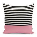 - RealHomes Dijital Baskılı Modern Yastık Kırlent Kılıfı - Realhomes Pembe Zemin Siyah Çizgili Dijital Baskılı Modern Yastık Kılıfı Realhomes