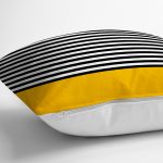 - RealHomes Dijital Baskılı Modern Yastık Kırlent Kılıfı - Realhomes Sarı Zemin Siyah Çizgili Dijital Baskılı Modern Kırlent Kılıfı Realhomes