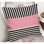 - RealHomes Dijital Baskılı Modern Yastık Kırlent Kılıfı - Realhomes Pembe Zemin Siyah Çizgili Dijital Baskılı Modern Kırlent Kılıfı Realhomes