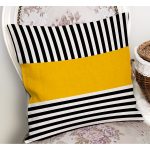 - RealHomes Dijital Baskılı Modern Yastık Kırlent Kılıfı - Realhomes Sarı Zemin Siyah Çizgili Dijital Baskılı Modern Yastık Kırlent Kılıfı Realhomes