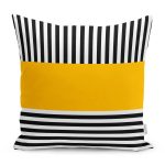 - RealHomes Dijital Baskılı Modern Yastık Kırlent Kılıfı - Realhomes Sarı Zemin Siyah Çizgili Dijital Baskılı Modern Yastık Kırlent Kılıfı Realhomes