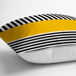 - RealHomes Dijital Baskılı Modern Yastık Kırlent Kılıfı - Realhomes Sarı Zemin Siyah Çizgili Dijital Baskılı Modern Yastık Kırlent Kılıfı Realhomes