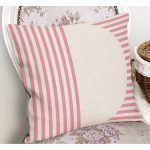- RealHomes Dijital Baskılı Modern Yastık Kırlent Kılıfı - Realhomes Pembe Çizgili Özel Tasarım Dekoratif Yastık Kırlent Kılıfı Realhomes