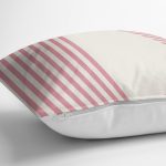 - RealHomes Dijital Baskılı Modern Yastık Kırlent Kılıfı - Realhomes Pembe Çizgili Özel Tasarım Dekoratif Yastık Kırlent Kılıfı Realhomes