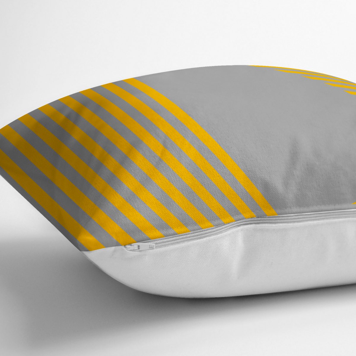 Sarı Çizgili Dijital Baskılı Modern Yastık Kırlent Kılıfı Realhomes