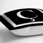 - RealHomes Dijital Baskılı Modern Yastık Kırlent Kılıfı - Realhomes Siyah Zemin Beyaz Çerçeveli Ç Harfi Dijital Baskılı Kırlent Kılıfı Realhomes