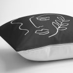 - RealHomes Dijital Baskılı Modern Yastık Kırlent Kılıfı - Realhomes Koyu Füme Oneline Yüz Tasarımlı Yastık Kırlent Kılıfı Realhomes