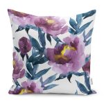 - RealHomes Dijital Baskılı Modern Yastık Kırlent Kılıfı - Realhomes Mor Suluboya Motifli Gül Tasarımlı Modern Yastık Kırlent Kılıfı Realhomes