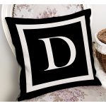 - RealHomes Dijital Baskılı Modern Yastık Kırlent Kılıfı - Realhomes Siyah Zemin Beyaz Çerçeveli D Harfi Dijital Baskılı Kırlent Kılıfı Realhomes