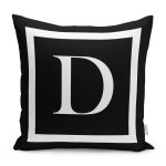 - RealHomes Dijital Baskılı Modern Yastık Kırlent Kılıfı - Realhomes Siyah Zemin Beyaz Çerçeveli D Harfi Dijital Baskılı Kırlent Kılıfı Realhomes