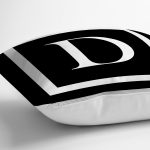 - RealHomes Dijital Baskılı Modern Yastık Kırlent Kılıfı - Realhomes Siyah Zemin Beyaz Çerçeveli D Harfi Dijital Baskılı Kırlent Kılıfı Realhomes