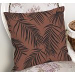 - RealHomes Dijital Baskılı Modern Yastık Kırlent Kılıfı - Realhomes Kahve Zemin Siyah Tüy Tasarımlı Yastık Kırlent Kılıfı Realhomes