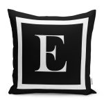 - RealHomes Dijital Baskılı Modern Yastık Kırlent Kılıfı - Realhomes Siyah Zemin Beyaz Çerçeveli E Harfi Dijital Baskılı Kırlent Kılıfı Realhomes