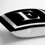 - RealHomes Dijital Baskılı Modern Yastık Kırlent Kılıfı - Realhomes Siyah Zemin Beyaz Çerçeveli E Harfi Dijital Baskılı Kırlent Kılıfı Realhomes