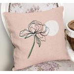 - RealHomes Dijital Baskılı Modern Yastık Kırlent Kılıfı - Realhomes Pembe Zemin Oneline Gül Çizimli Modern Yastık Kırlent Kılıfı Realhomes