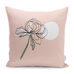 - RealHomes Dijital Baskılı Modern Yastık Kırlent Kılıfı - Realhomes Pembe Zemin Oneline Gül Çizimli Modern Yastık Kırlent Kılıfı Realhomes