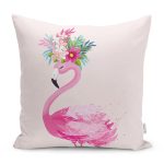 - RealHomes Dijital Baskılı Modern Yastık Kırlent Kılıfı - Realhomes Pembe Flamingo Motifli Dijital Baskılı Yastık Kırlent Kılıfı Realhomes