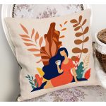 - RealHomes Dijital Baskılı Modern Yastık Kırlent Kılıfı - Realhomes Tropik Yapraklar Kadın Figürlü Modern Yastık Kırlent Kılıfı Realhomes