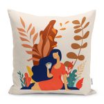 - RealHomes Dijital Baskılı Modern Yastık Kırlent Kılıfı - Realhomes Tropik Yapraklar Kadın Figürlü Modern Yastık Kırlent Kılıfı Realhomes