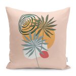 - RealHomes Dijital Baskılı Modern Yastık Kırlent Kılıfı - Realhomes Pudra Zemin Tropik Yaprak Tasarımlı Yastık Kırlent Kılıfı Realhomes
