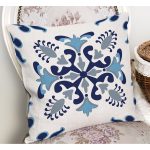 - RealHomes Dijital Baskılı Modern Yastık Kırlent Kılıfı - Realhomes Mavi Çini Motifli Dijital Baskılı Yastık Kırlent Kılıfı Realhomes