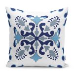 - RealHomes Dijital Baskılı Modern Yastık Kırlent Kılıfı - Realhomes Mavi Çini Motifli Dijital Baskılı Yastık Kırlent Kılıfı Realhomes