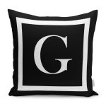 - RealHomes Dijital Baskılı Modern Yastık Kırlent Kılıfı - Realhomes Siyah Zemin Beyaz Çerçeveli G Harfi Dijital Baskılı Kırlent Kılıfı Realhomes