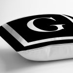 - RealHomes Dijital Baskılı Modern Yastık Kırlent Kılıfı - Realhomes Siyah Zemin Beyaz Çerçeveli G Harfi Dijital Baskılı Kırlent Kılıfı Realhomes