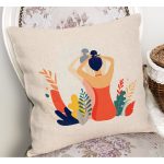 - RealHomes Dijital Baskılı Modern Yastık Kırlent Kılıfı - Realhomes Çiçek Tasarımlı Kadın Figürlü Dekoratif Yastık Kırlent Kılıfı Realhomes