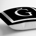 - RealHomes Dijital Baskılı Modern Yastık Kırlent Kılıfı - Realhomes Siyah Zemin Beyaz Çerçeveli Ğ Harfi Dijital Baskılı Kırlent Kılıfı Realhomes