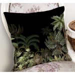 - RealHomes Dijital Baskılı Modern Yastık Kırlent Kılıfı - Realhomes Siyah Zemin Tropik Orman Temalı Dekoratif Yastık Kırlent Kılıfı Realhomes