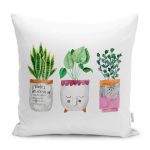 - RealHomes Dijital Baskılı Modern Yastık Kırlent Kılıfı - Realhomes Vazo Temalı Tropik Yaprak Motifli Modern Yastık Kırlent Kılıfı Realhomes