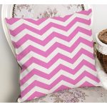- RealHomes Dijital Baskılı Modern Yastık Kırlent Kılıfı - Realhomes Pembe Zigzag Tasarımlı Dekoratif Yastık Kırlent Kılıfı Realhomes
