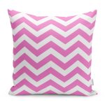 - RealHomes Dijital Baskılı Modern Yastık Kırlent Kılıfı - Realhomes Pembe Zigzag Tasarımlı Dekoratif Yastık Kırlent Kılıfı Realhomes