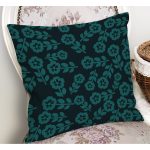 - RealHomes Dijital Baskılı Modern Yastık Kırlent Kılıfı - Realhomes Koyu Füme Yeşil Çiçek Motifli Dekoratif Yastık Kırlent Kılıfı Realhomes