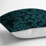 - RealHomes Dijital Baskılı Modern Yastık Kırlent Kılıfı - Realhomes Koyu Füme Yeşil Çiçek Motifli Dekoratif Yastık Kırlent Kılıfı Realhomes