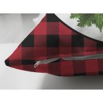 - RealHomes Çift Tarafı Dijital Baskılı Süet Yastık Kırlent Kılıfı - Realhomes Kırmızı Ekose Yılbaşı Desen Joy Motifli Modern Süet Yastık Kırlent Kılıfı Realhomes