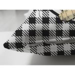 - RealHomes Çift Tarafı Dijital Baskılı Süet Yastık Kırlent Kılıfı - Realhomes Siyah Beyaz Ekose Motifli Özel Tasarım Modern Süet Yastık Kırlent Kılıfı Realhomes