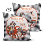 - RealHomes Çift Tarafı Dijital Baskılı Süet Yastık Kırlent Kılıfı - Realhomes Siyah Beyaz Ekose Pumpkin Özel Tasarımlı Modern Süet Yastık Kırlent Kılıfı Realhomes