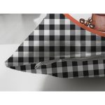 - RealHomes Çift Tarafı Dijital Baskılı Süet Yastık Kırlent Kılıfı - Realhomes Siyah Beyaz Ekose Pumpkin Özel Tasarımlı Modern Süet Yastık Kırlent Kılıfı Realhomes