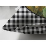 - RealHomes Çift Tarafı Dijital Baskılı Süet Yastık Kırlent Kılıfı - Realhomes Kabak Temalı Siyah Beyaz Ekose Tasarımlı Modern Süet Yastık Kırlent Kılıfı Realhomes