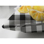 - RealHomes Çift Tarafı Dijital Baskılı Süet Yastık Kırlent Kılıfı - Realhomes Siyah Beyaz Ekose Limon Motifli Modern Süet Yastık Kırlent Kılıfı Realhomes