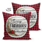 - RealHomes Çift Tarafı Dijital Baskılı Süet Yastık Kırlent Kılıfı - Realhomes Kırmızı Ekose Motifli Mery Christmas Temalı Modern Süet Yastık Kırlent Kılıfı Realhomes